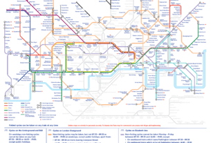 London underground map with new Elizabeth Line