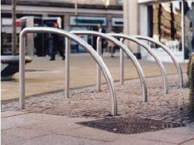 An example of fin shaped bike park stands