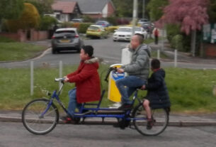 Billy on Charlotte's Tandem