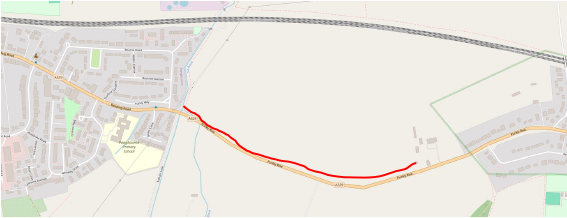 Proposed route of A239 Pangbourne to Purley Cycle Path