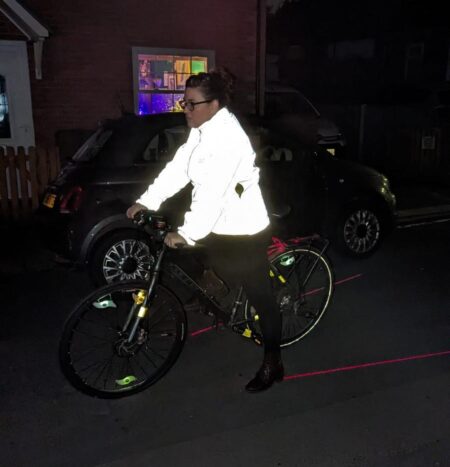 Image of cyclist at night