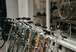 Bikes seen in a shop window