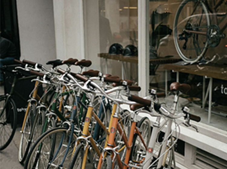 Bikes seen in a shop window