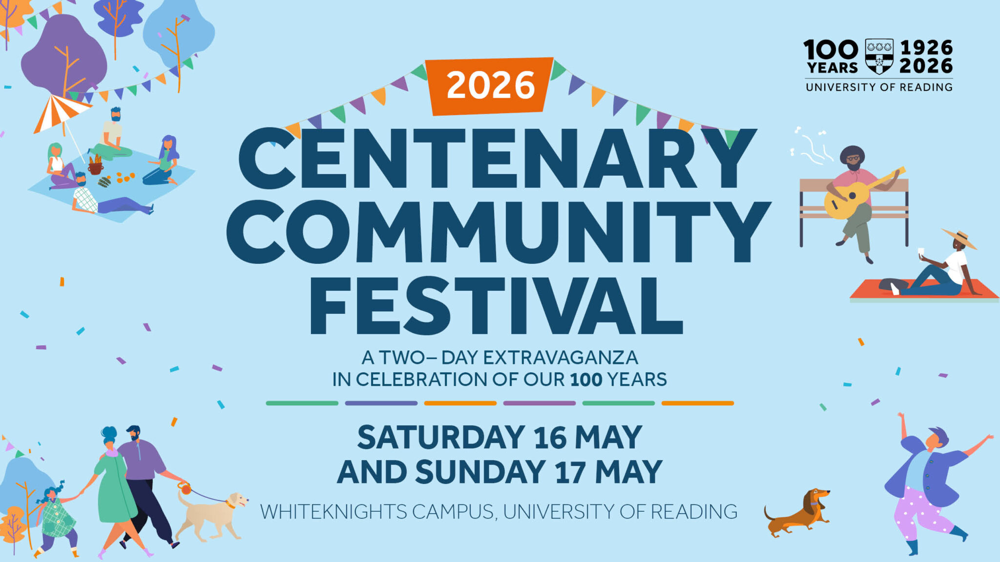 Poster for Reading University Centenary Community Festival 2026